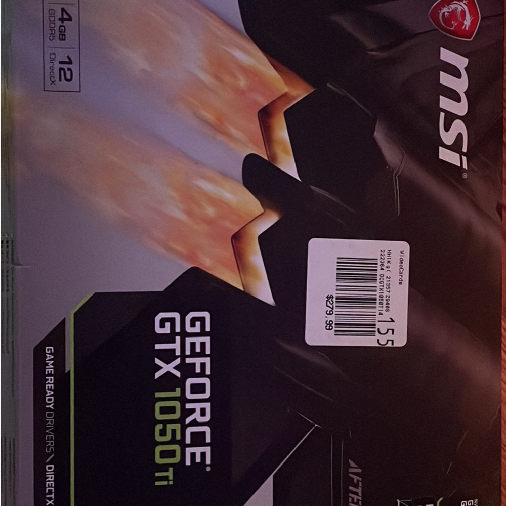 1050 ti hasn’t been used or overclocked.